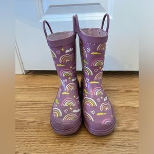 Lily & Dan Purple/ Rainbows Girls Rainboots
